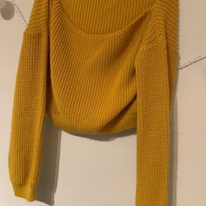 Misguided off the shoulder mustard top